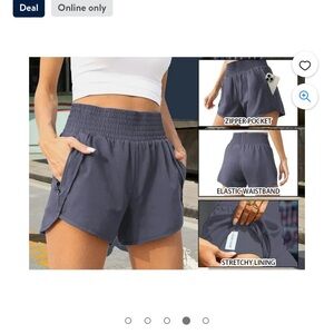 NWT Rosvigor Work Out Shorts - lines with zipper pockets